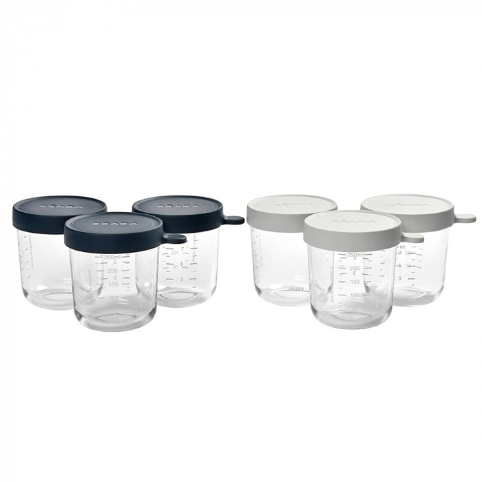 Set 6 recipiente sticla Beaba 250 ml Dark Blue [2]