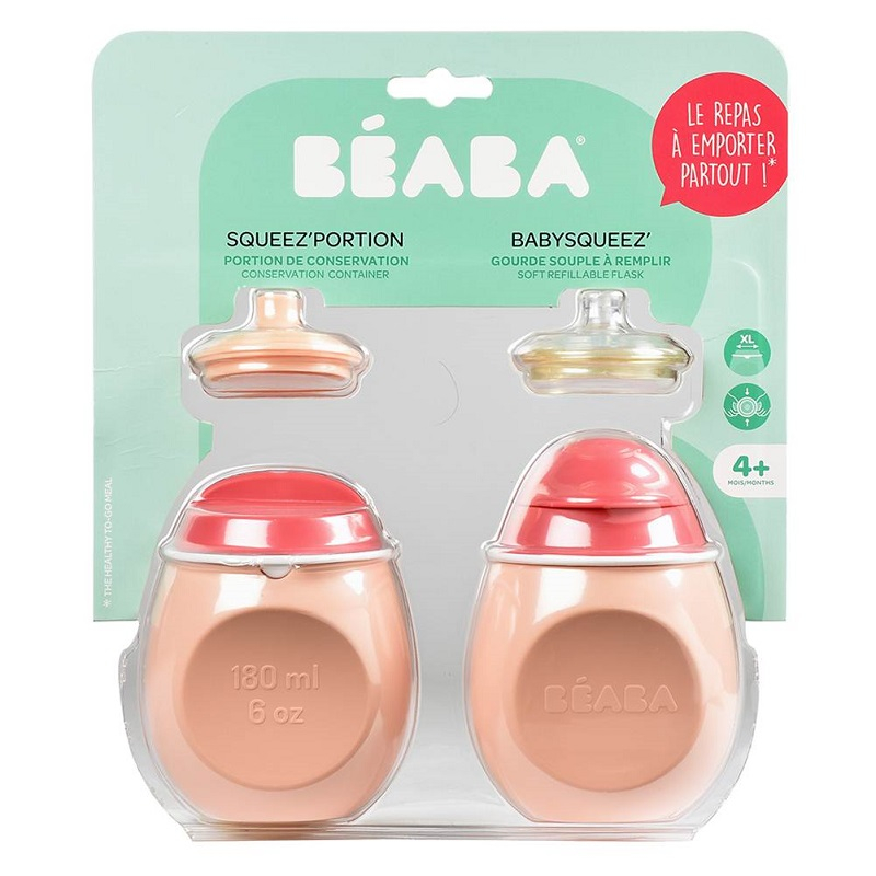 Set Beaba BabySqueez 2 in 1 si Recipient Squeez Roz [4]