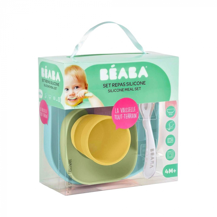 Set de masa silicon Beaba 4 piese Galben [2]