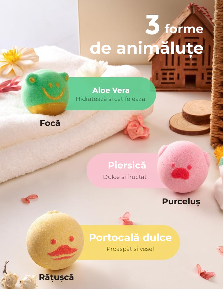 Set bombe de baie efervescente Momcozy Natural&Organic 3 buc [2]
