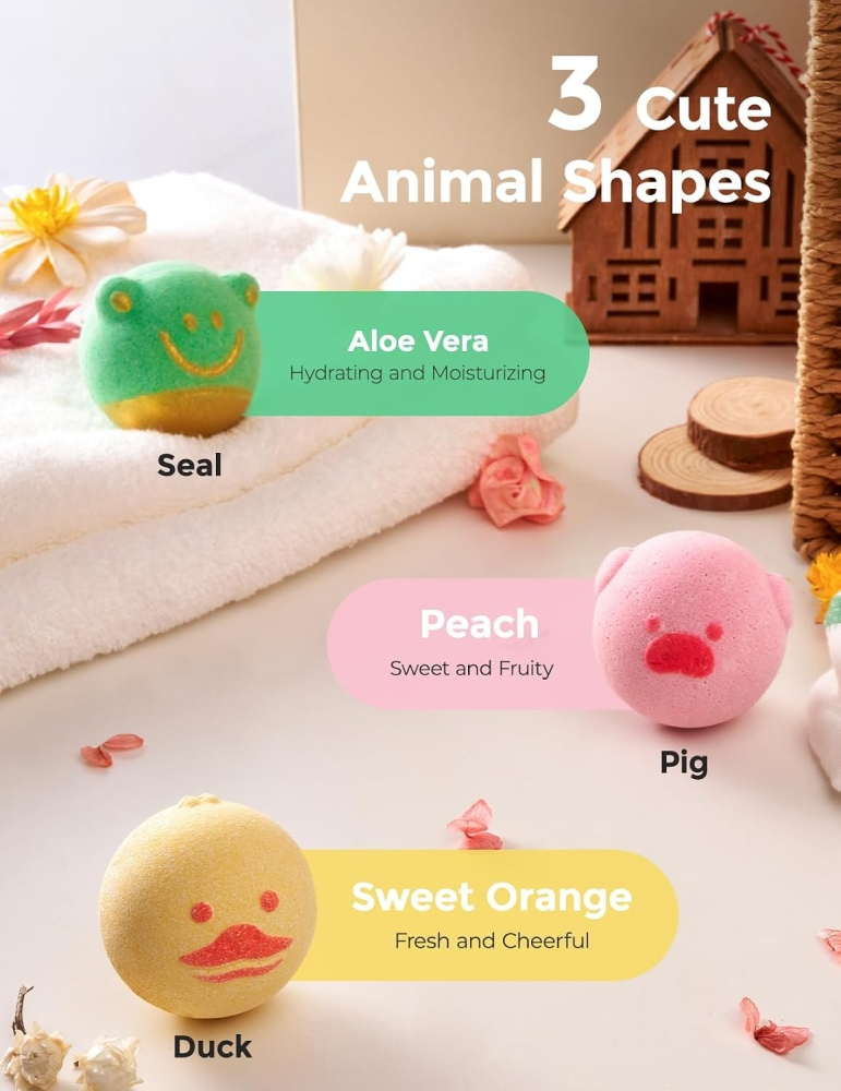 Set bombe de baie efervescente Momcozy Natural&Organic 3 buc [2]