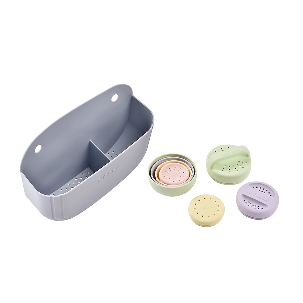 Cos silicon Beaba cu jucarii de baie Pebble [2]