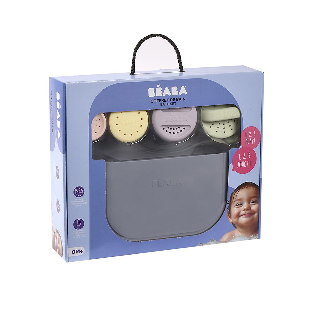 Cos silicon Beaba cu jucarii de baie Pebble [6]