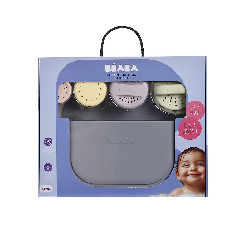 Cos silicon Beaba cu jucarii de baie Pebble [5]