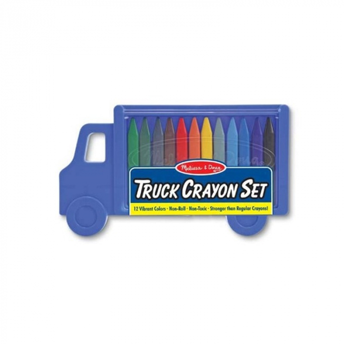 Set creioane colorate triunghiulare Truck Melissa and Doug 12 buc [2]