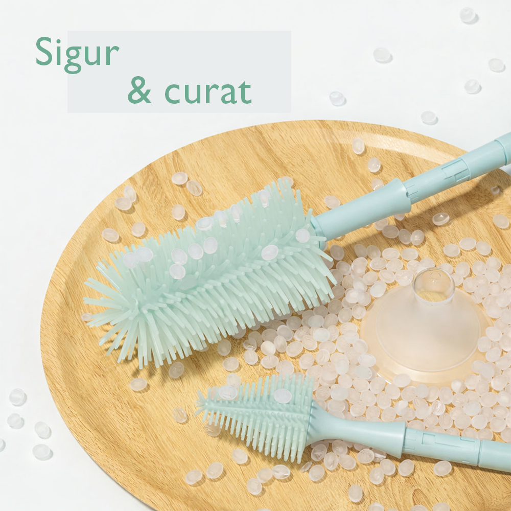 Set curatare biberoane Momcozy cu spuma 360 Push-Press Green [3]