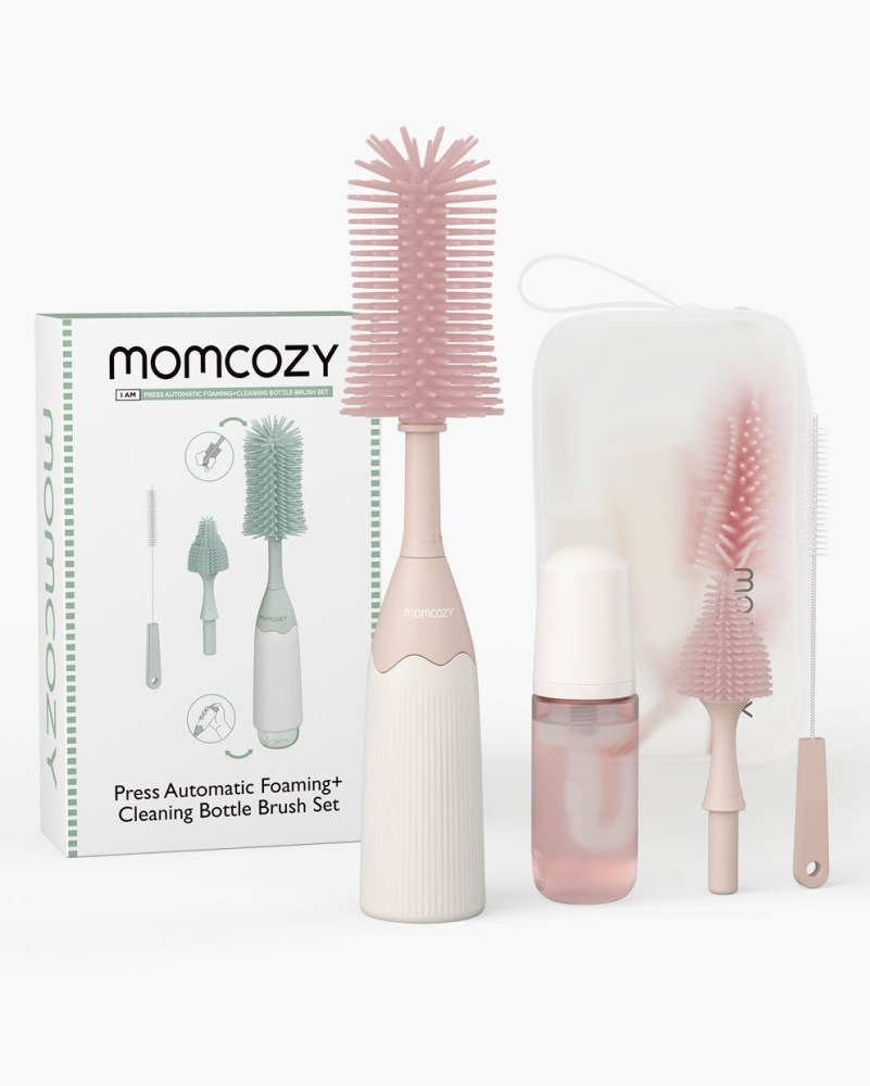 Set curatare biberoane Momcozy cu spuma 360 Push-Press Pink [8]