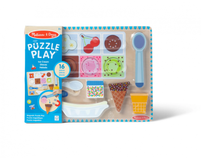 Set de joaca din lemn si puzzle magnetic Inghetata [4]