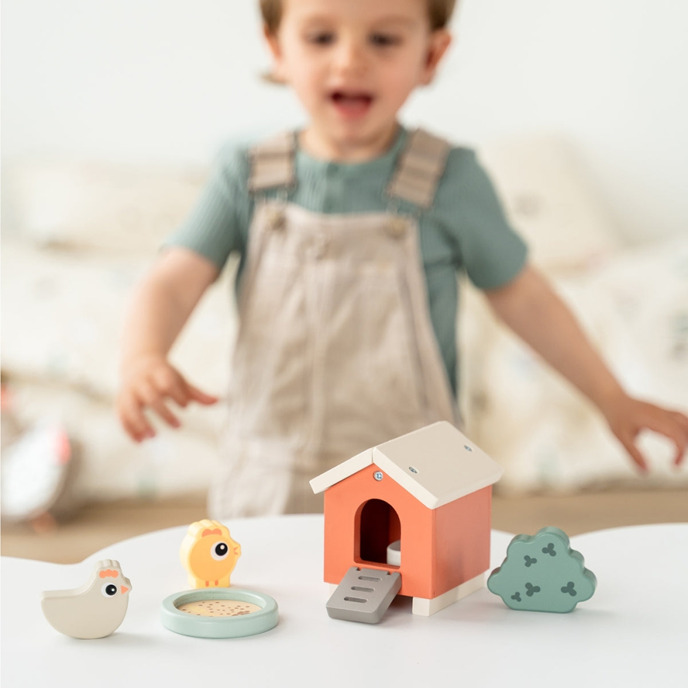 Set de joaca din lemn Tiny Farm Done by Deer Clucky Multicolor [3]