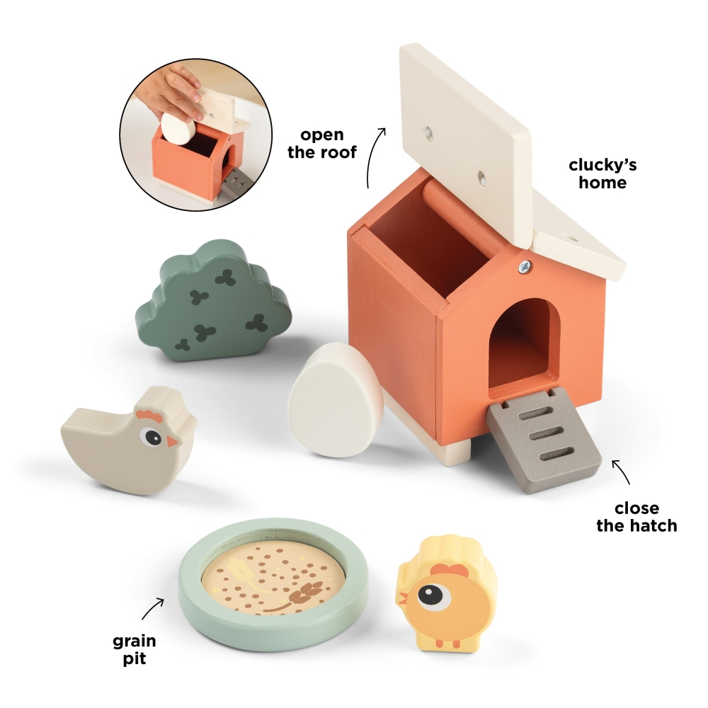 Set de joaca din lemn Tiny Farm Done by Deer Clucky Multicolor [2]