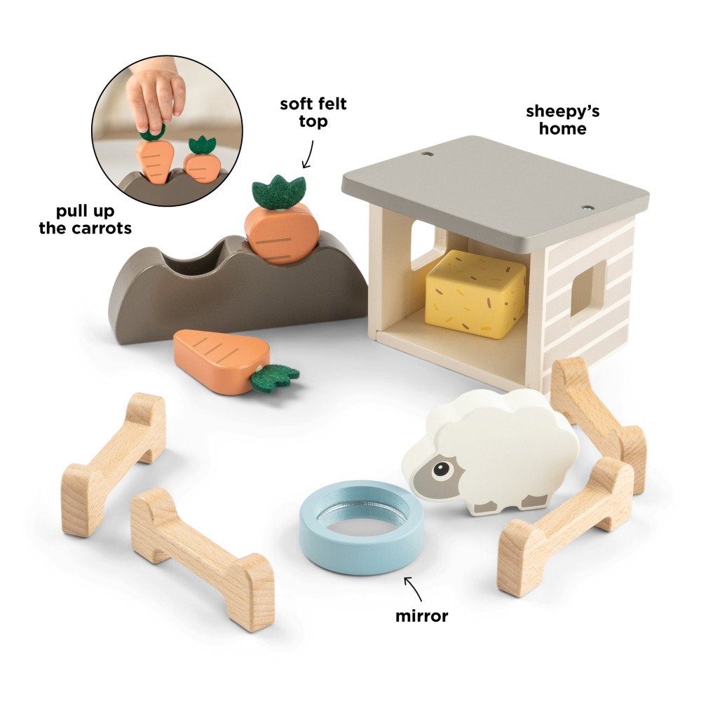 Set de joaca din lemn Tiny Farm Done by Deer Sheepy Multicolor [2]