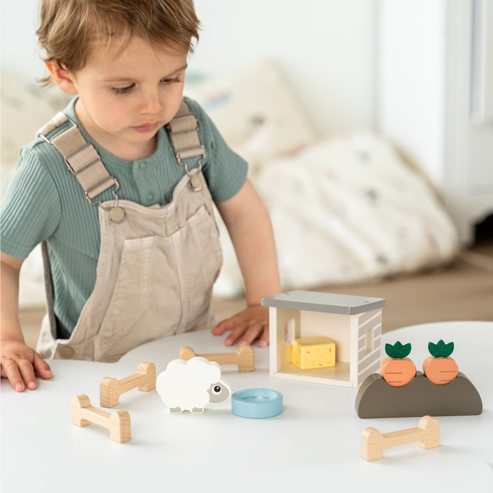 Set de joaca din lemn Tiny Farm Done by Deer Sheepy Multicolor [4]