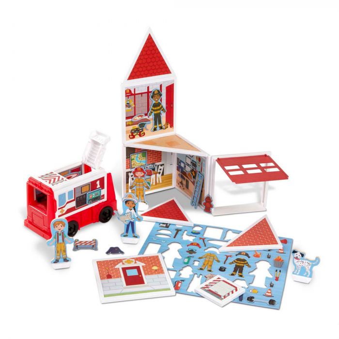 Set de joaca magnetic Statia de Pompieri [3]