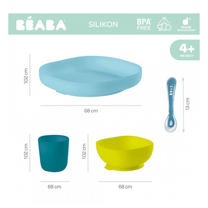 Set de masa silicon Beaba 4 piese Blue [12]