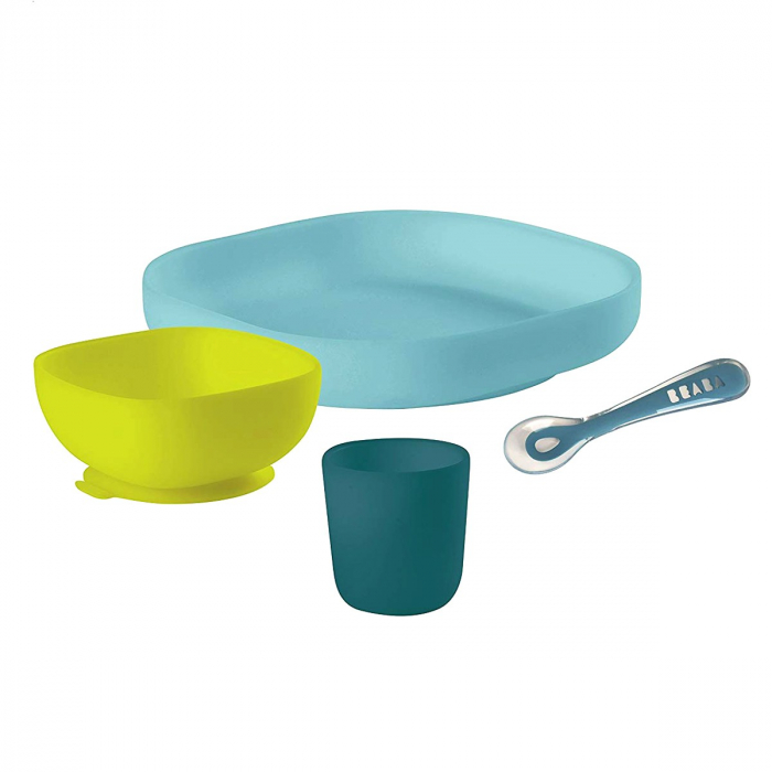 Set de masa silicon Beaba 4 piese Blue [2]