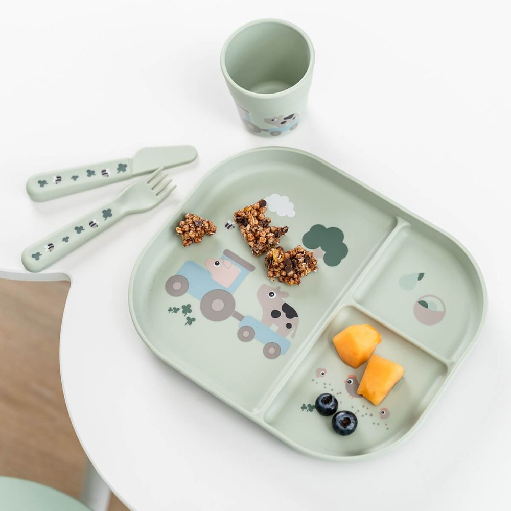 Set de masa cu ventuza Done by Deer Foodie Tiny Farm Green [8]