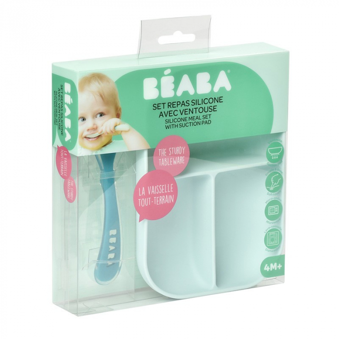 Set de masa silicon Beaba 2 piese Blue [5]