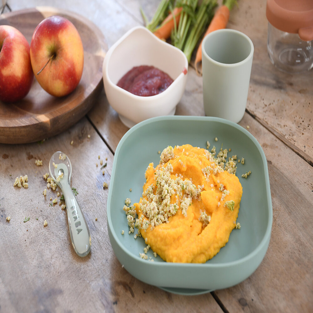 Set de masa silicon Beaba 4 piese Sage Green/Misty Green [6]