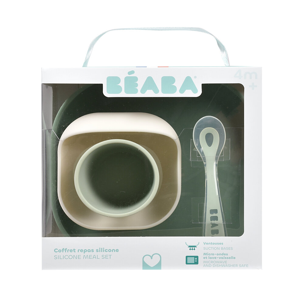Set de masa silicon Beaba 4 piese Sage Green/Misty Green [2]