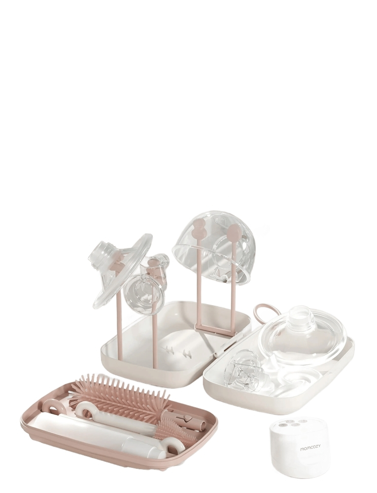 Set de perii pentru biberoane Momcozy 7 in 1 din silicon Pink [3]