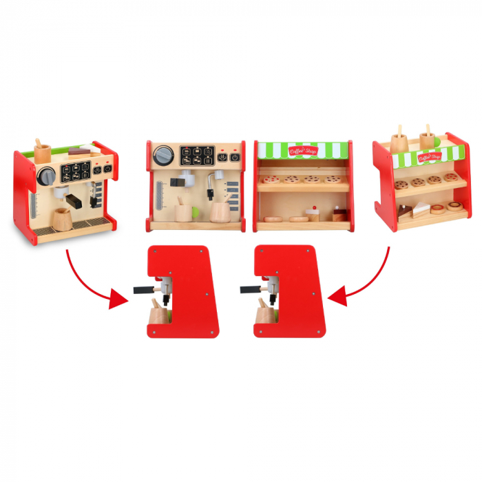 Set din lemn 2 in 1 Marionette Espressor si vitrina deserturi [6]