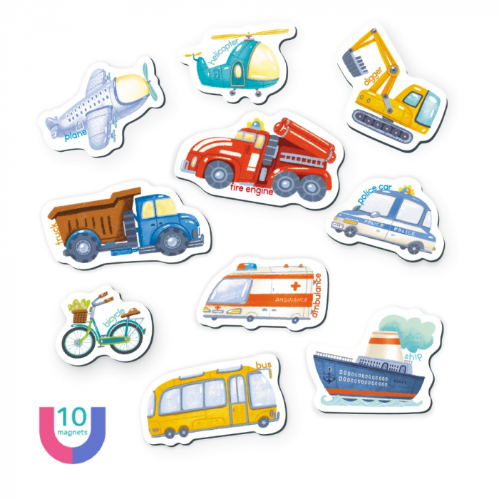 Set magnetic Dodo Invat mijloacele de transport in limba engleza [2]