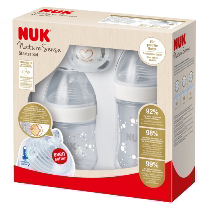 Set Nuk Nou Nascut Nature Sense Start cu Control Temperatura Alb [2]