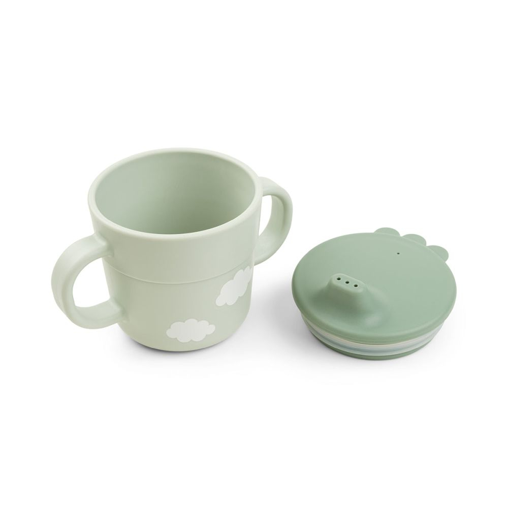 Set pentru primele mese cu ventuza Done by Deer Foodie Happy Clouds Green [3]