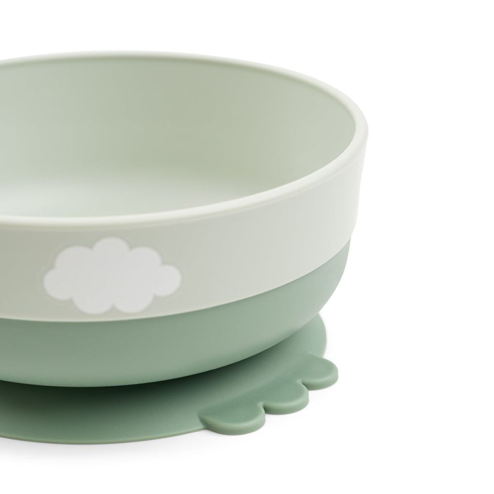 Set pentru primele mese cu ventuza Done by Deer Foodie Happy Clouds Green [2]