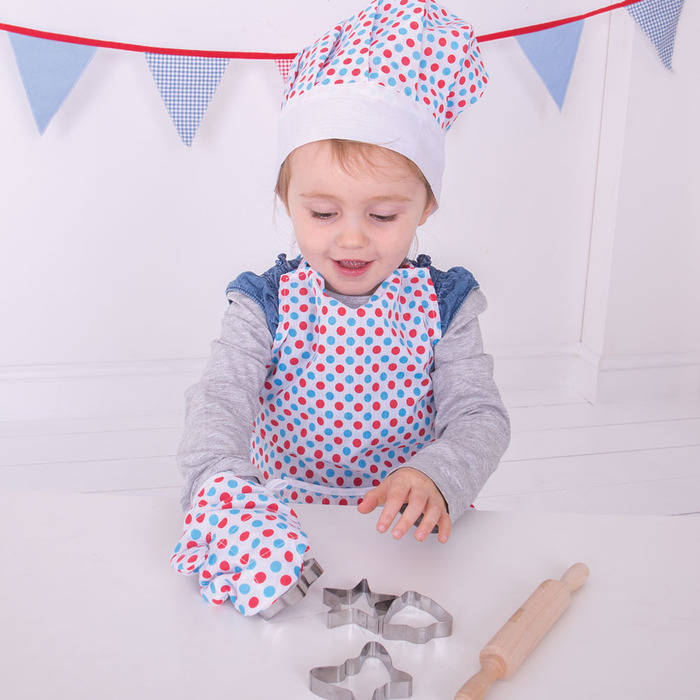 Set sortulet si accesorii alb cu buline [4]