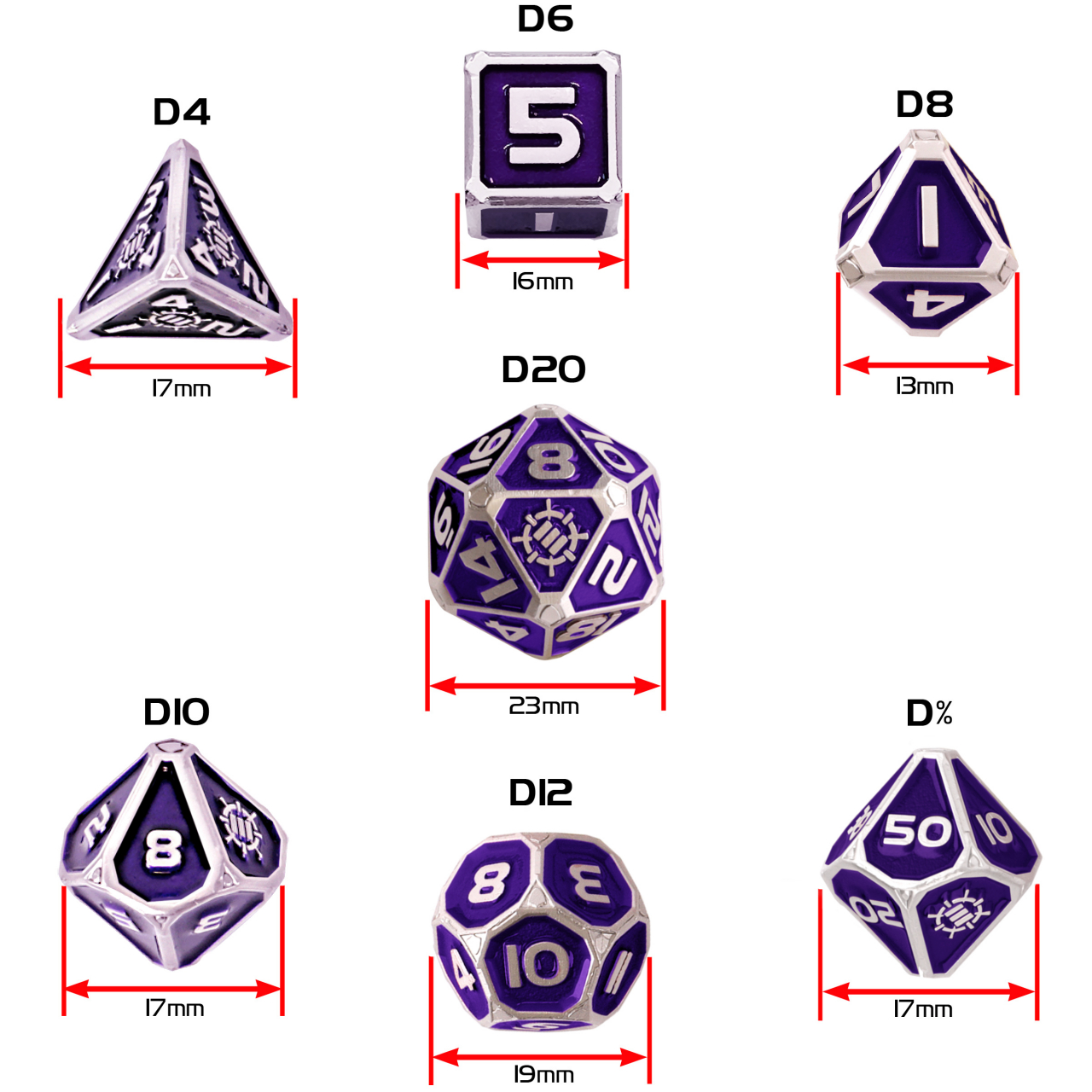 Set Zaruri Metalice ENHANCE Gaming Collector's Edition Purple DnD [2]