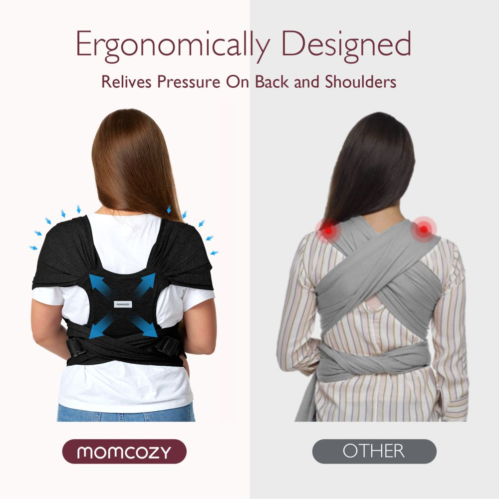 Sistem de purtare Momcozy tip wrap Black [8]