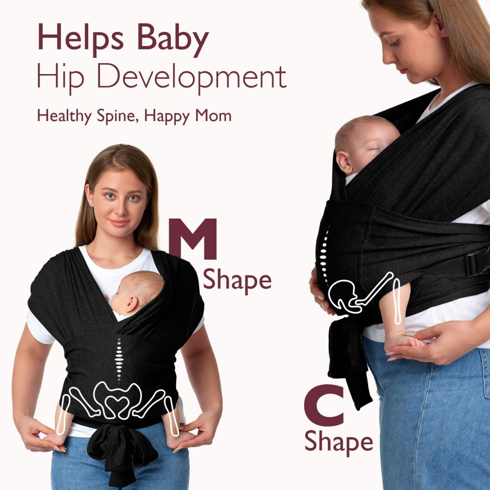 Sistem de purtare Momcozy tip wrap Black [6]