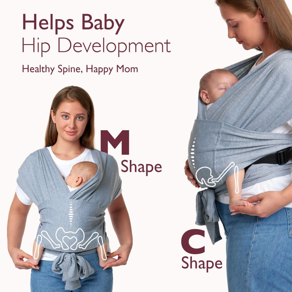 Sistem de purtare Momcozy tip wrap Grey [5]