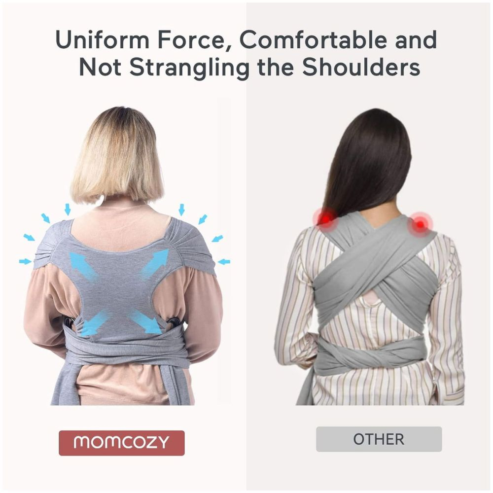 Sistem de purtare Momcozy tip wrap Grey [4]