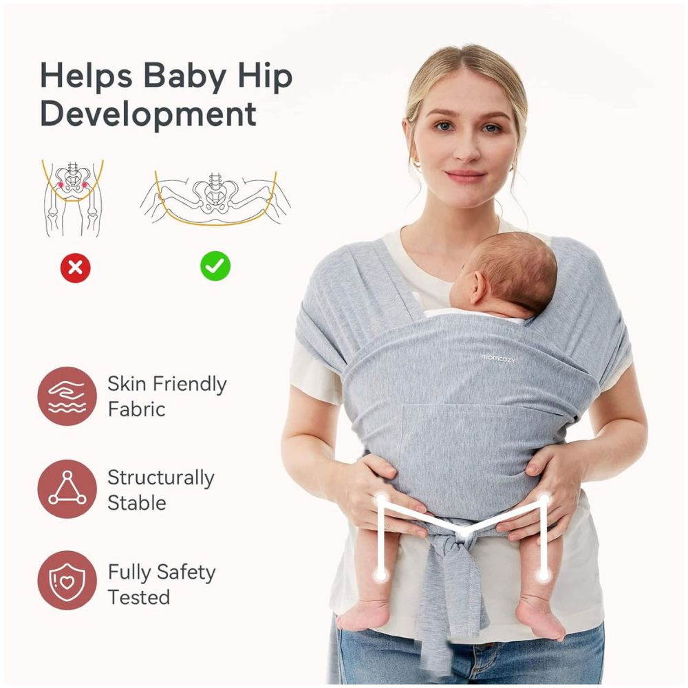 Sistem de purtare Momcozy tip wrap Grey [3]
