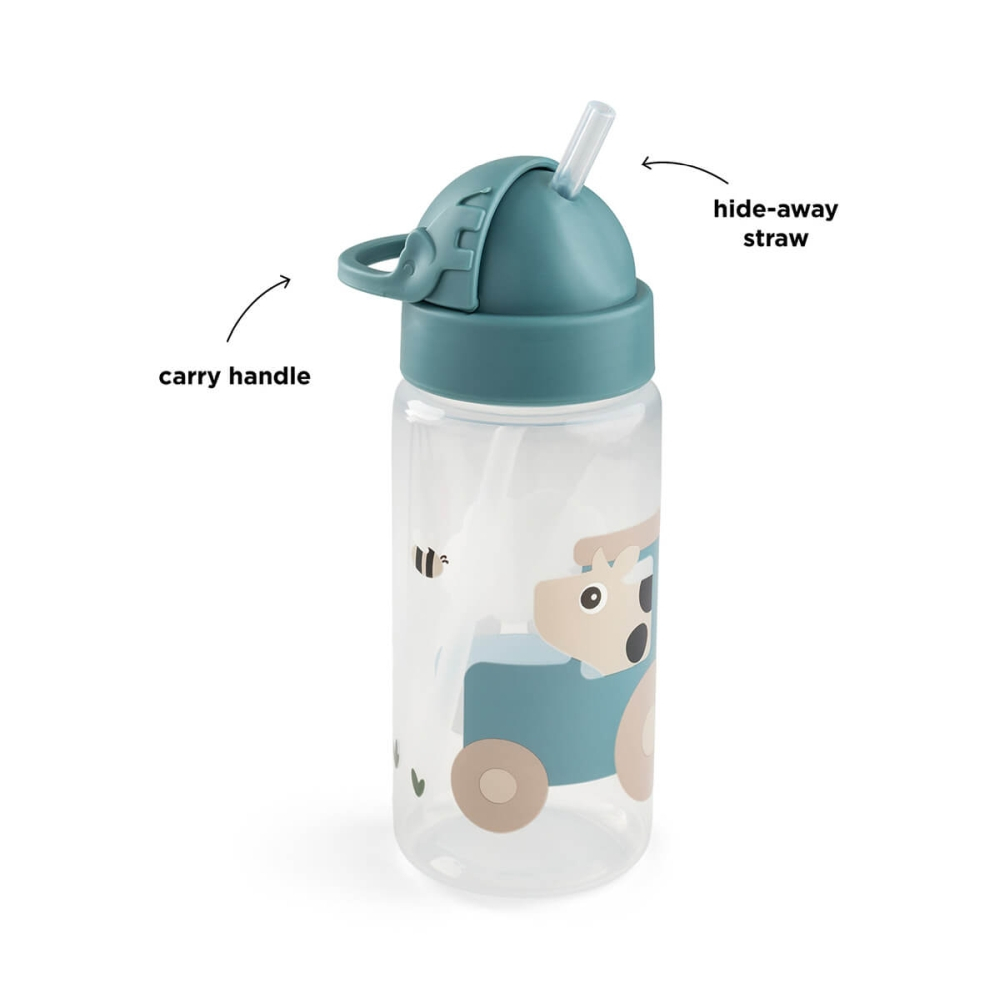 Sticla cu pai pentru copii Done by Deer Tiny Farm Albastru 350 ml [3]