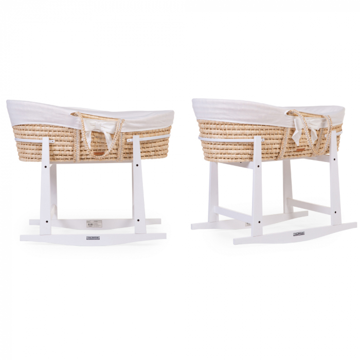 Suport balansoar Childhome pentru Cos bebe Moise, Lemn Alb-Resigilat [4]