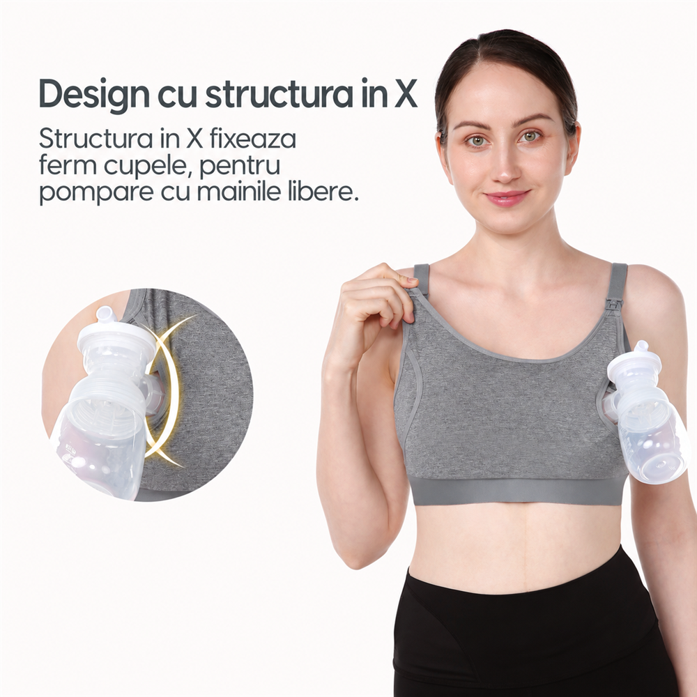 Sutien alaptare Hands-Free Momcozy YN08 Grey M [3]