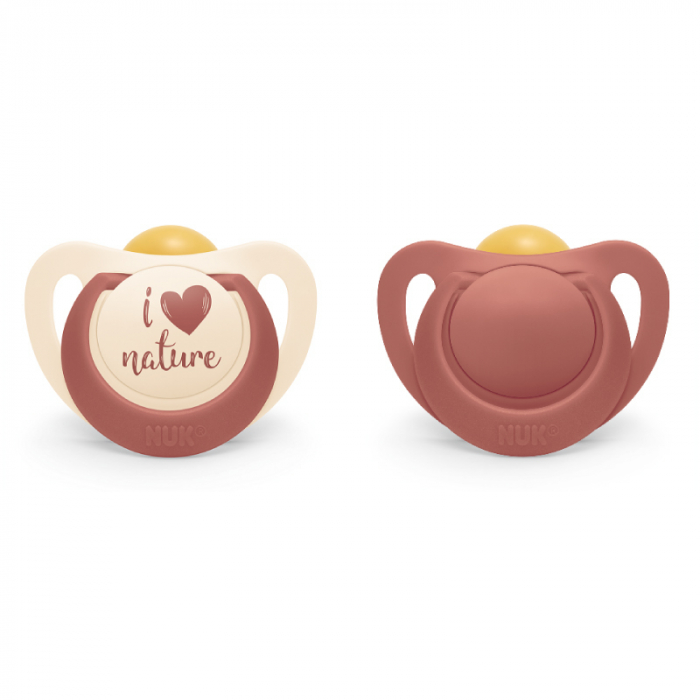 Suzeta Nuk for Nature Latex M1, 0-6 luni, Set 2 Bucati, Rosu [2]