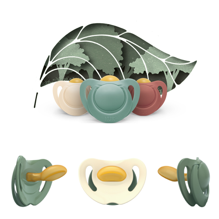 Suzeta Nuk for Nature Latex M3, 18-36 luni, Set 2 Bucati, Verde [3]