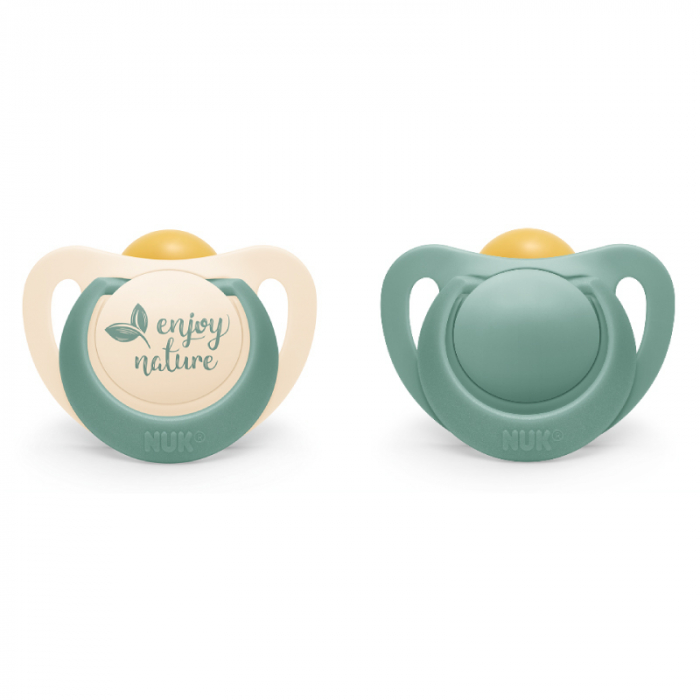 Suzeta Nuk for Nature Latex M3, 18-36 luni, Set 2 Bucati, Verde [2]