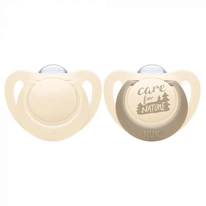 Suzeta Nuk for Nature Silicon M3, 18-36 luni, Set 2 Bucati, Crem [2]