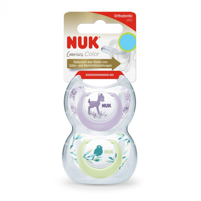 Suzeta Nuk Genius Color Silicon M1 Mov 0-6 luni Set 2 Bucati [3]