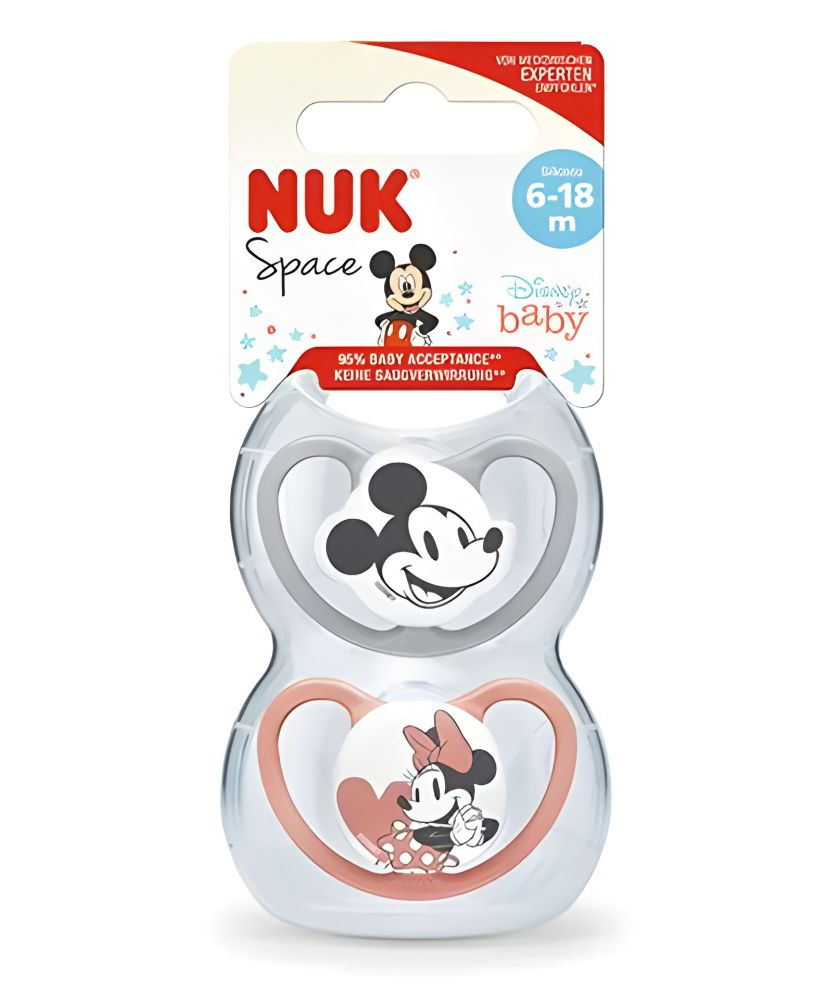 Suzeta NUK Space Disney Mickey Daisy Silicon M2 6-18 luni, Set 2 bucati [4]