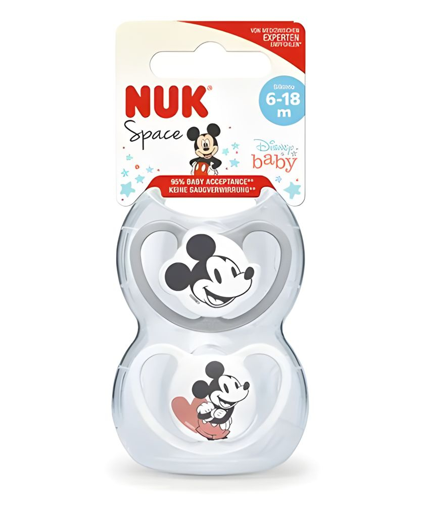 Suzeta NUK Space Disney Mickey Silicon M2 6-18 luni, Set 2 bucati [4]