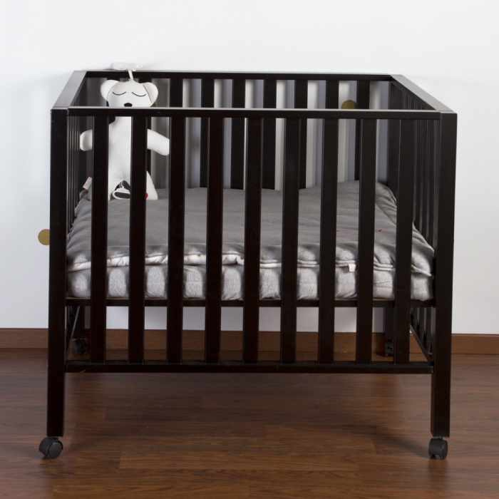 Tarc Childhome 94 cu roti 75x95 cm Lemn, Black [3]