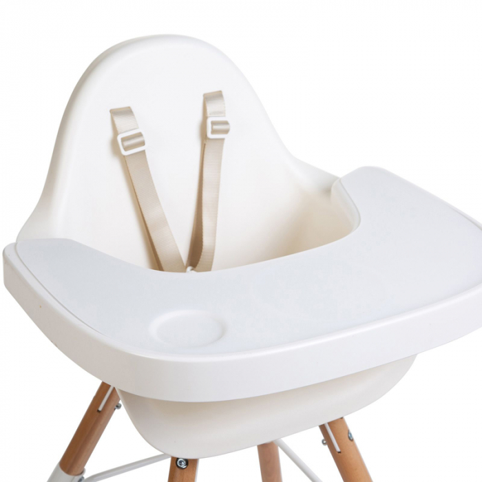 Tavita scaun de masa Childhome Evolu + Protectie din silicon, Alb [3]