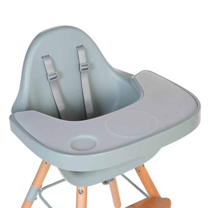 Tavita scaun de masa Childhome Evolu + Protectie din silicon, Menta [2]