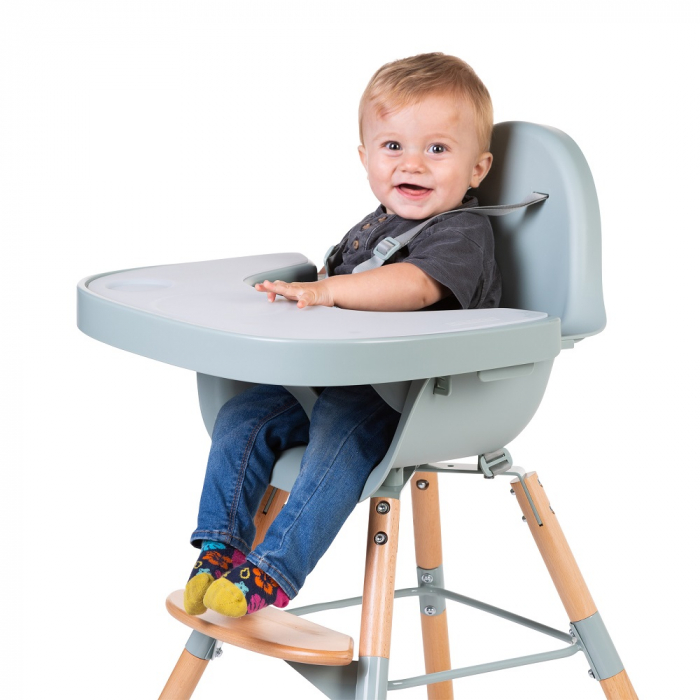Tavita scaun de masa Childhome Evolu + Protectie din silicon, Menta [4]